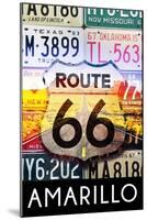 Amarillo Texas - Route 66 License Plates-Lantern Press-Mounted Art Print