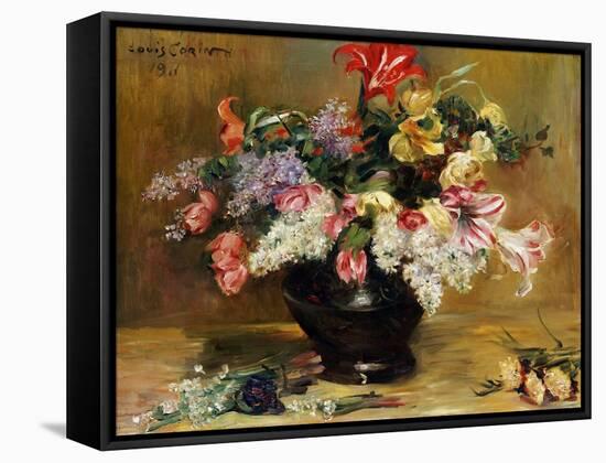 Amaryllis, Lilac and Tulips, 1911-Lovis Corinth-Framed Stretched Canvas