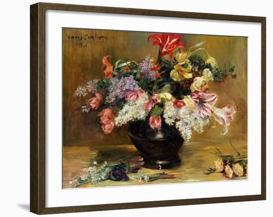 Amaryllis, Lilac and Tulips, 1911-Lovis Corinth-Framed Giclee Print