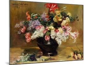 Amaryllis, Lilac and Tulips, 1911-Lovis Corinth-Mounted Giclee Print