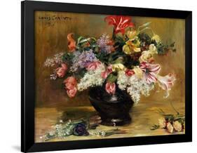 Amaryllis, Lilac and Tulips, 1911-Lovis Corinth-Framed Giclee Print