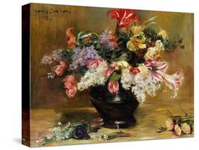 Amaryllis, Lilac and Tulips, 1911-Lovis Corinth-Stretched Canvas