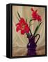 Amaryllis Lillies, in a Dark Glass Jug-Albert Williams-Framed Stretched Canvas