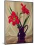 Amaryllis Lillies, in a Dark Glass Jug-Albert Williams-Mounted Giclee Print