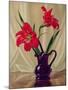 Amaryllis Lillies, in a Dark Glass Jug-Albert Williams-Mounted Giclee Print