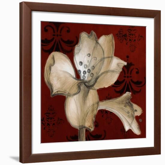 Amaryllis on Red I-Lanie Loreth-Framed Art Print