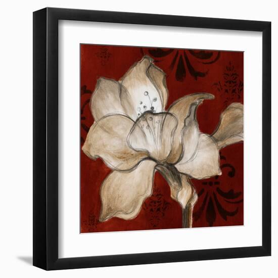 Amaryllis on Red II-Lanie Loreth-Framed Art Print