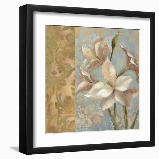 Amaryllis on Soft Blue-Silvia Vassileva-Framed Art Print