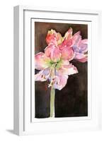 Amaryllis with Brown Background, 2015-John Keeling-Framed Giclee Print