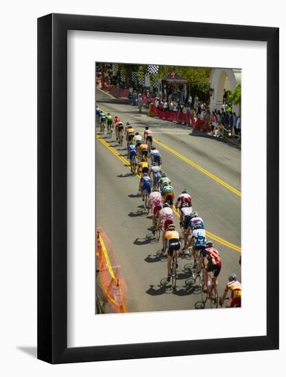 Amateur Men Bicyclists competing in the Garrett Lemire Memorial Grand Prix National Racing Circu...-null-Framed Photographic Print