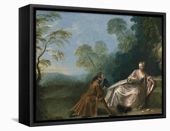 Amatory Conversation, Une Conversation Galante-Jean-Baptiste Pater-Framed Stretched Canvas