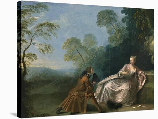 Amatory Conversation, Une Conversation Galante-Jean-Baptiste Pater-Stretched Canvas