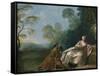 Amatory Conversation, Une Conversation Galante-Jean-Baptiste Pater-Framed Stretched Canvas