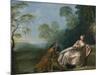 Amatory Conversation, Une Conversation Galante-Jean-Baptiste Pater-Mounted Giclee Print