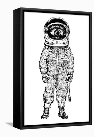 Amazement Astronaut. Vector Illustration-jumpingsack-Framed Stretched Canvas