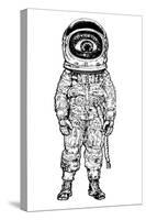 Amazement Astronaut. Vector Illustration-jumpingsack-Stretched Canvas