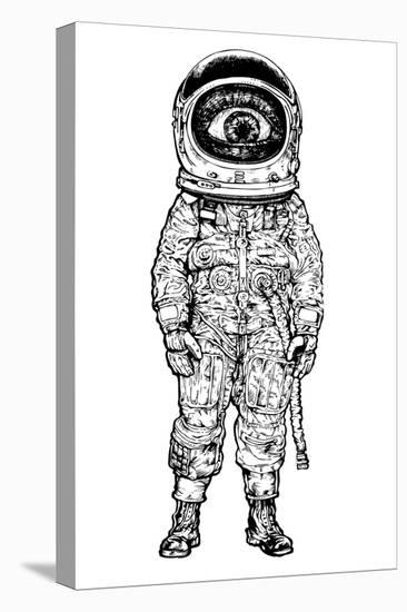 Amazement Astronaut. Vector Illustration-jumpingsack-Stretched Canvas