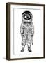 Amazement Astronaut. Vector Illustration-jumpingsack-Framed Art Print