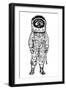 Amazement Astronaut. Vector Illustration-jumpingsack-Framed Art Print