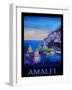 Amazing Amalfi Coast At Sunset - Retro Poster II-Markus Bleichner-Framed Art Print