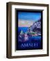 Amazing Amalfi Coast At Sunset - Retro Poster III-Markus Bleichner-Framed Art Print