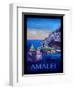 Amazing Amalfi Coast At Sunset - Retro Poster III-Markus Bleichner-Framed Art Print