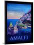 Amazing Amalfi Coast At Sunset - Retro Poster III-Markus Bleichner-Mounted Art Print