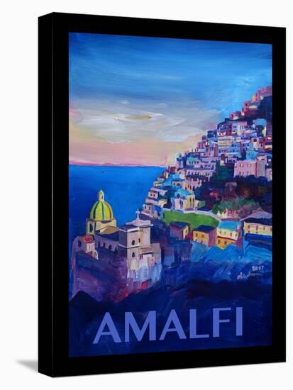 Amazing Amalfi Coast At Sunset - Retro Poster III-Markus Bleichner-Stretched Canvas