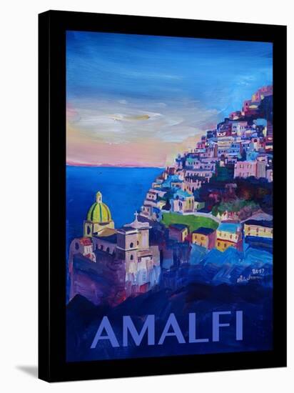 Amazing Amalfi Coast At Sunset - Retro Poster III-Markus Bleichner-Stretched Canvas