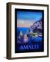 Amazing Amalfi Coast At Sunset - Retro Poster III-Markus Bleichner-Framed Art Print