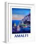 Amazing Amalfi Coast At Sunset - Retro Poster-Markus Bleichner-Framed Art Print