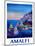 Amazing Amalfi Coast At Sunset - Retro Poster-Markus Bleichner-Mounted Art Print