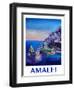 Amazing Amalfi Coast At Sunset - Retro Poster-Markus Bleichner-Framed Art Print