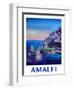 Amazing Amalfi Coast At Sunset - Retro Poster-Markus Bleichner-Framed Art Print