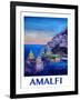 Amazing Amalfi Coast At Sunset - Retro Poster-Markus Bleichner-Framed Art Print