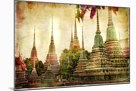 Amazing Bangkok - Artwork In Painting Style-Maugli-l-Mounted Art Print