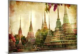 Amazing Bangkok - Artwork In Painting Style-Maugli-l-Mounted Art Print