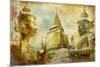 Amazing Bangkok - Artwork In Painting Style-Maugli-l-Mounted Art Print