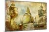 Amazing Bangkok - Artwork In Painting Style-Maugli-l-Mounted Art Print