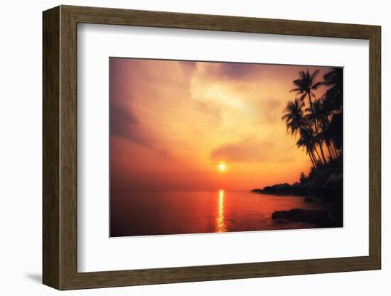 Amazing Colors of Tropical Sunset. Phuket Island, Thailand Travel Landscapes and Destinations-Perfect Lazybones-Framed Photographic Print