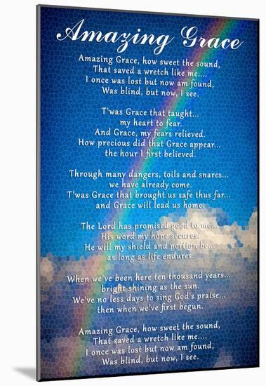 Amazing Grace Lyrics-null-Mounted Poster