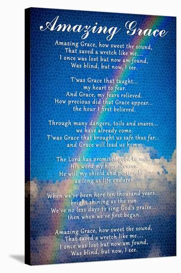 Amazing Grace Lyrics-null-Stretched Canvas