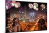 Amazing New Year Fireworks Display in Dubai, UAE-extravagantni-Mounted Photographic Print