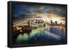 Amazing New York Cityscape - Taken After Sunset-null-Framed Poster