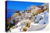 Amazing Romantic Santorini Island, Greece-Maugli-l-Stretched Canvas