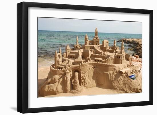 Amazing Sandcastle on a Mediterranean Beach-Philip Lange-Framed Photographic Print