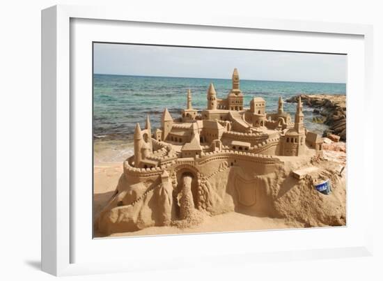 Amazing Sandcastle on a Mediterranean Beach-Philip Lange-Framed Photographic Print