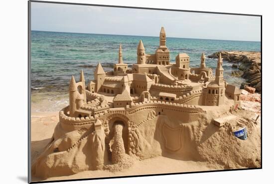 Amazing Sandcastle on a Mediterranean Beach-Philip Lange-Mounted Photographic Print