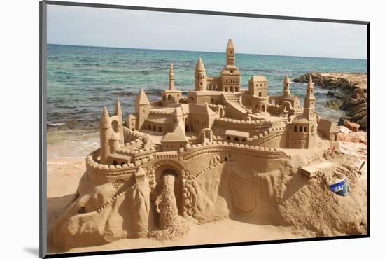 Amazing Sandcastle on a Mediterranean Beach-Philip Lange-Mounted Photographic Print