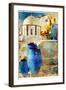 Amazing Santorini - Artwork In Painting Style-Maugli-l-Framed Art Print